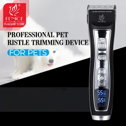 Fenice Pet Clipper Dog Hair Trimmer Professional Grooming Electric Clippers Chrome-plated Steel Blade