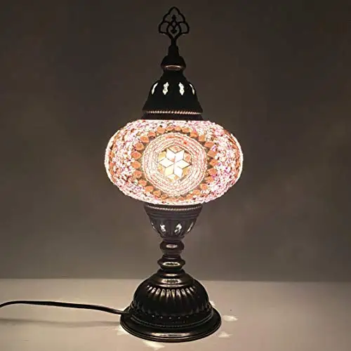 

Turkish Mosaic Table Lamp - 6 "x 14.5" - MB3 - Purple