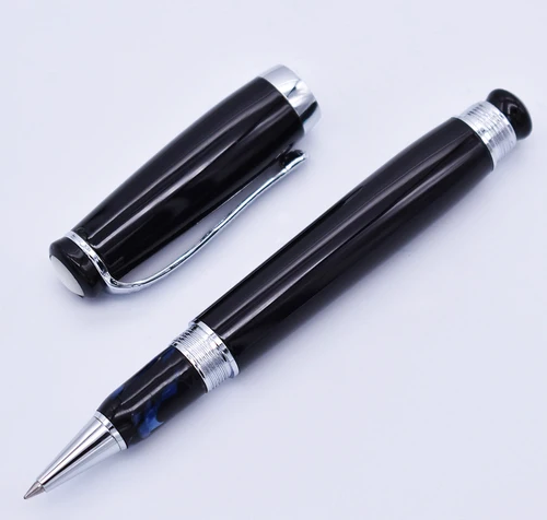 Imagen 2 del producto Duke Tutor Classic Rollerball Pen, barril negro y perla blanca en la parte superior, ideal para oficina de negocios, hogar o regalo