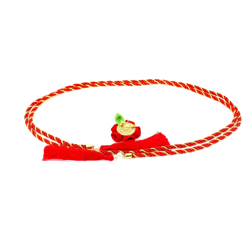 Obi Obijime Cord Japanese Style Kimono Yukata Sash Red Pink White Tassel Belt Classic Formal Ceremony Traditional Vintage