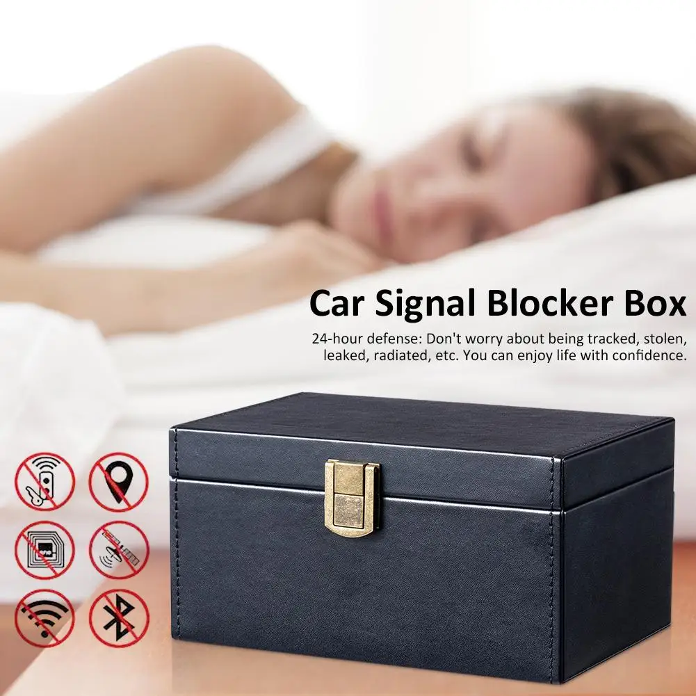 Anti Car Theft Faraday Car Keys Signal Blocker Box Car Key Signal Block Box RFID Pouch Car Keys Cell Phone Signal Shielding Case