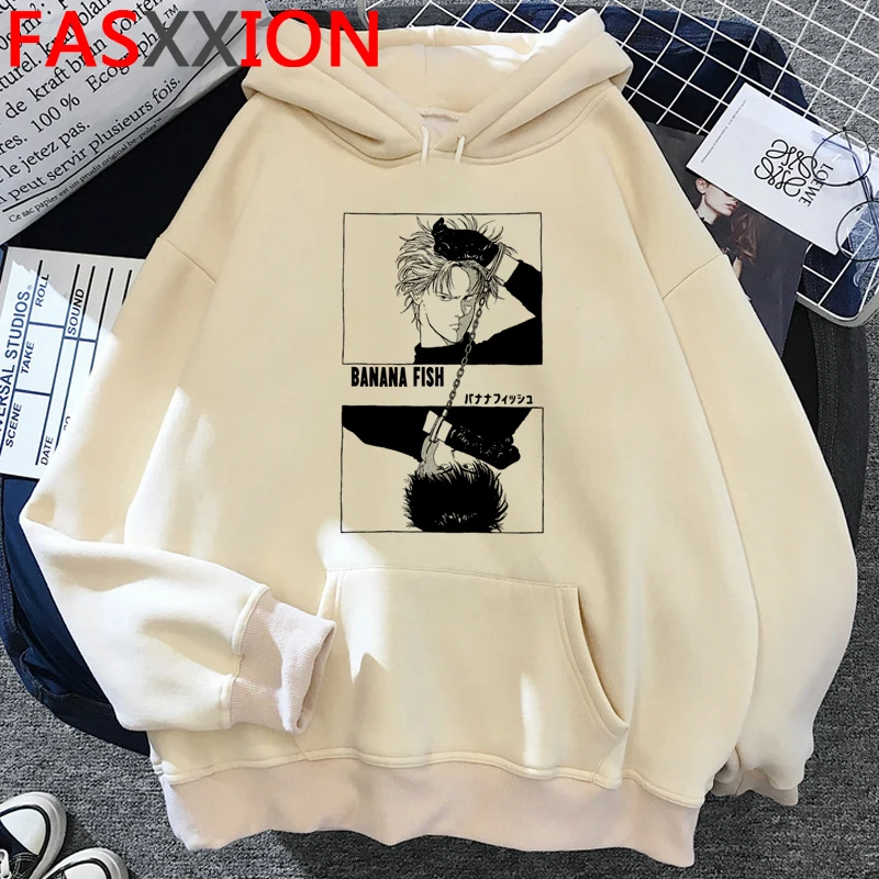 Harajuku Banana Fish Aesthetic Manga Hoodies Women Japanese Anime Graphic Casual Sweatshirt Streetwear Winter Hoody Female