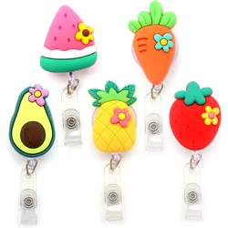 The Sunny Fruit And Vegetable Style Retractable Card Holder Badge Reel Nurse Exhibition Enfermera Girl And Boy Name Card