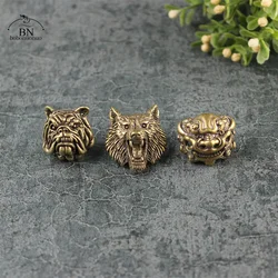 Pure Brass Wolf Head Decorative Buckle Retro Fashion Wallet Rivet Button DIY Leather Bag Backpack Belt Screw Buckles Accessories