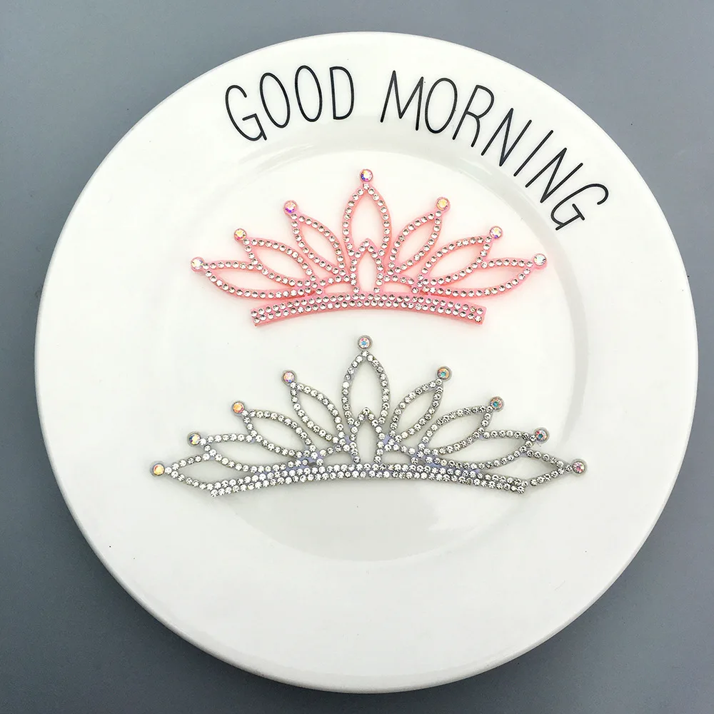 10Pcs/Lot Felt back side Diamond Crown Patches Appliques for DIY headband Headband jewelry Material And Hair Clip Accessories