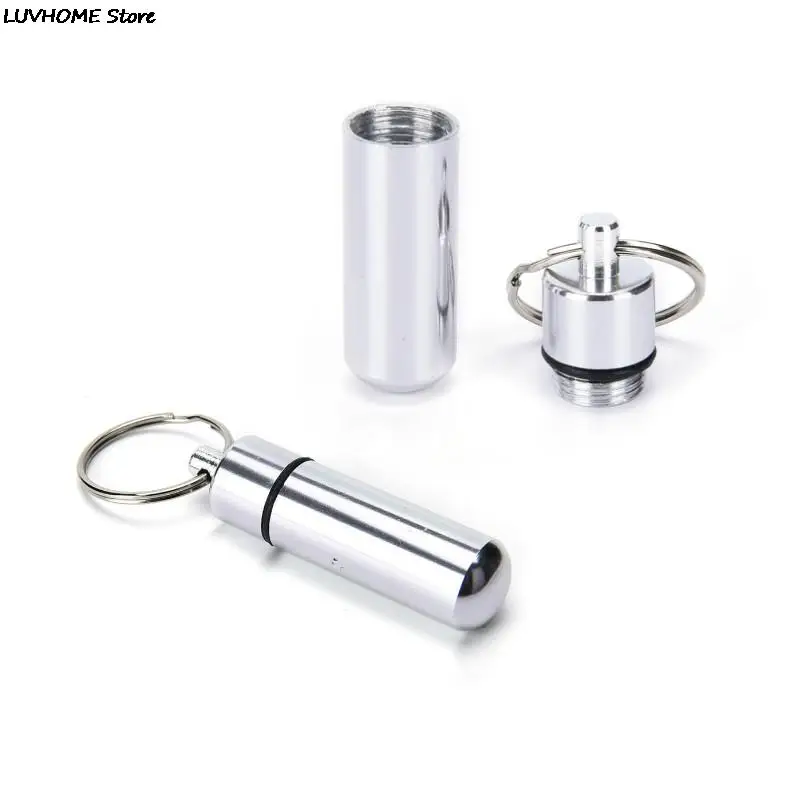 Waterproof Aluminum Pill Box Case Bottle Cache Drug Holder Container Keychain Medicine Box Health Care