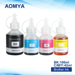 Aomya Dye Ink For Brother DCP-T300 DCP T300 500W 700W MFC-T800W MFC T800W for T Series Ink Tank Printer 4 kolory / zestaw