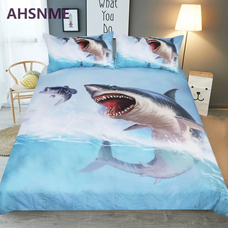 

AHSNME 3D Shark as a Pillow Cover Sea Shark Home Textiles Bedding Kit Multi-Country Size Standard Special offer