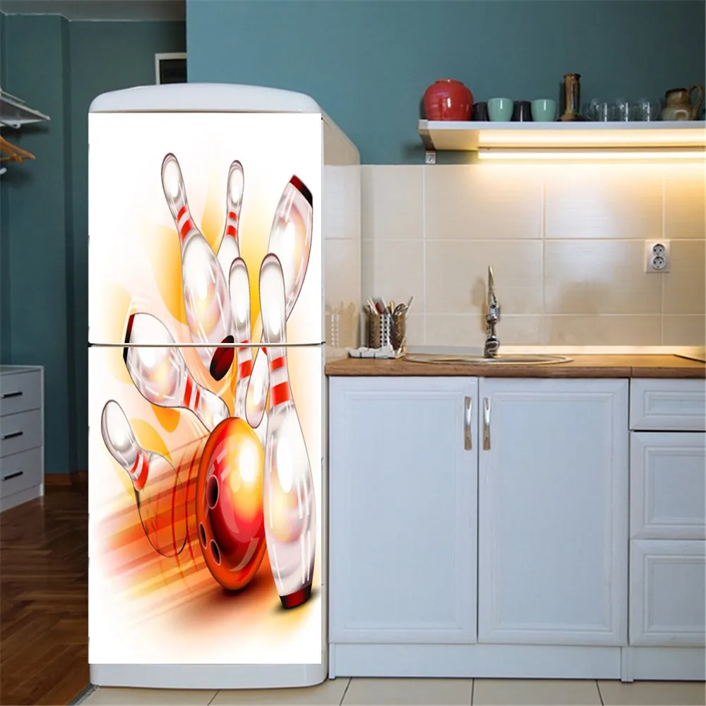 Ice Cream Ball Painted Fridge Wrap Kitchen Restaurant Refrigerator Door Sticker Drinks Wall Mural Home Decor Vinyl Freezer Decal