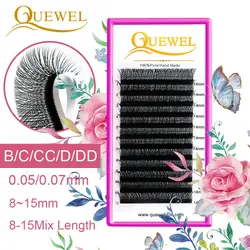 Quewel Y Shape Eyelashes Extensions Thickness 05/07MM Soft Natural Easily Grafting 8-15 MIX Individual Volume Eyelash C/D Curl