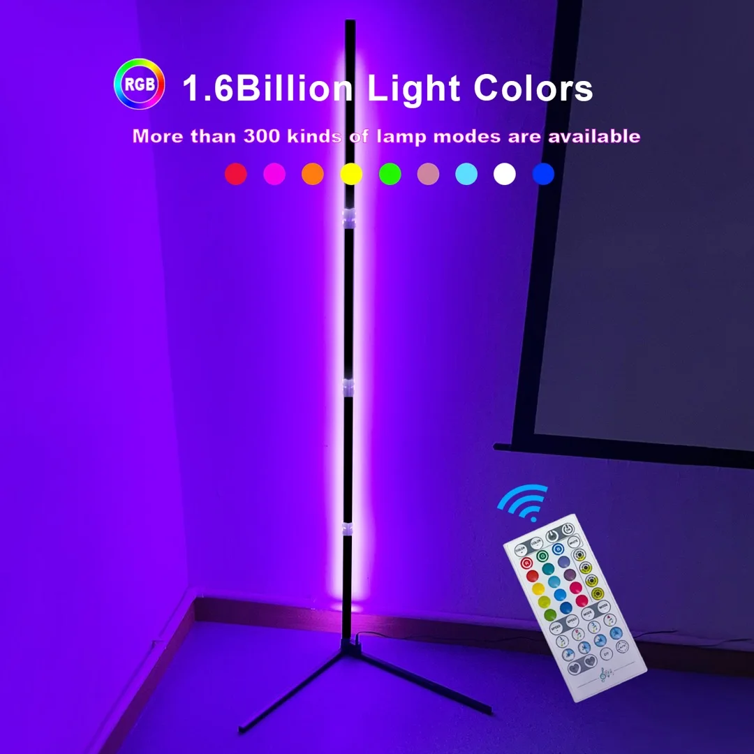 Lampade da terra angolari a LED Remote RGB WW, Dream Color, 1.5m, IC, 5V,