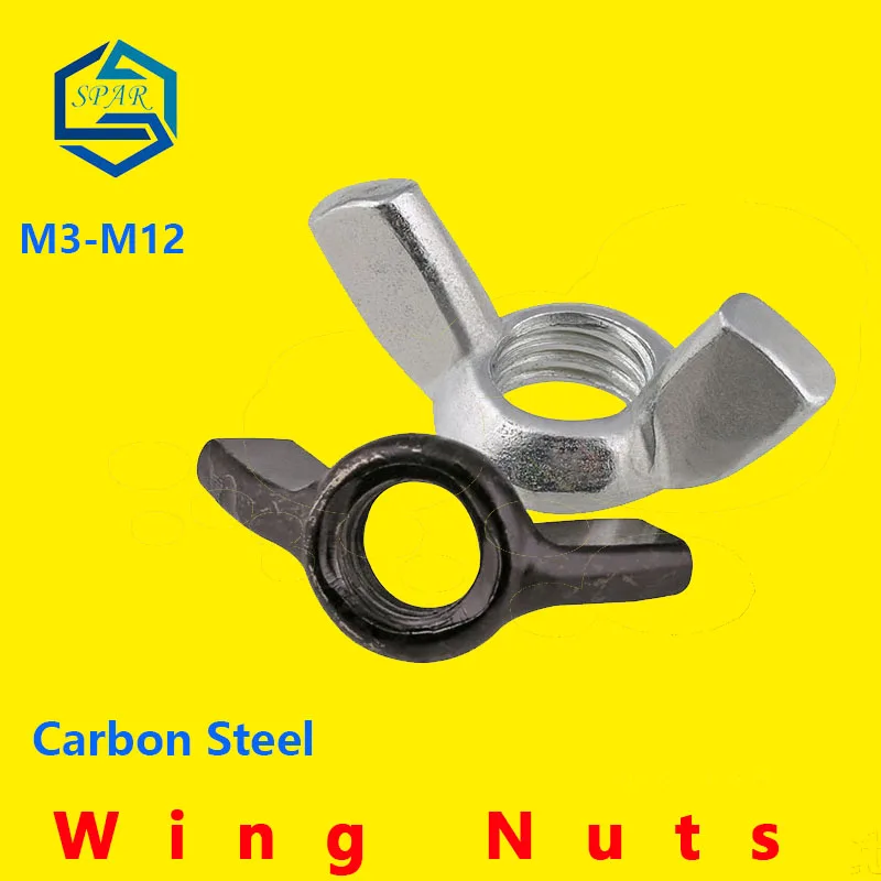 Крыльчатые гайки ручная затяжка гайка бабочки гайки слиток крыла бабочки гайка ручная затяжка крыла гайки Углеродистая сталь цинкование DIN315