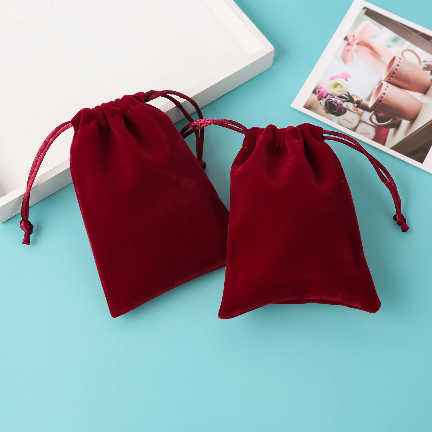 10 Stück Samt-Geschenktüten mit Kordelzug, Schmuckverpackungsbeutel für Hochzeit, Weihnachten, Party, Dekoration, Wimpern, Make-up-Aufbewahrungsbeutel – Detail 15