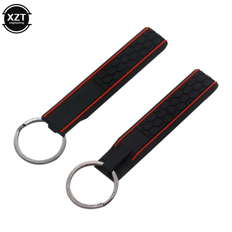 New Car Keychain Label Strips Shape Soft Rubber Key Chain Key Ring forVolkswagen forVW forGTI Car Styling