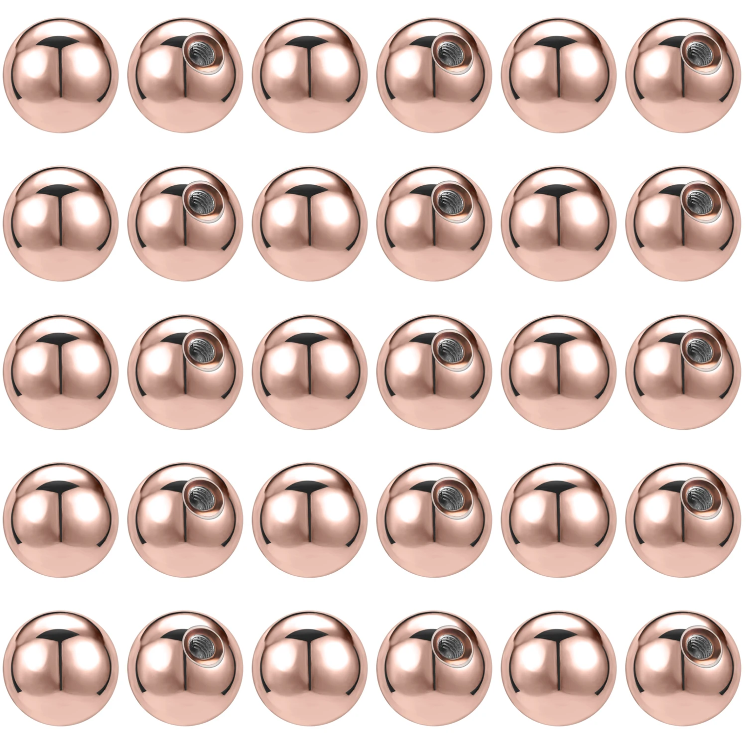 ZS 5–50 Stück 16G Edelstahl Piercing-Schraube Ersatzkugel Rosévergoldet Ohrring Kugeln Nase Labret Helix Piercing Kugel
