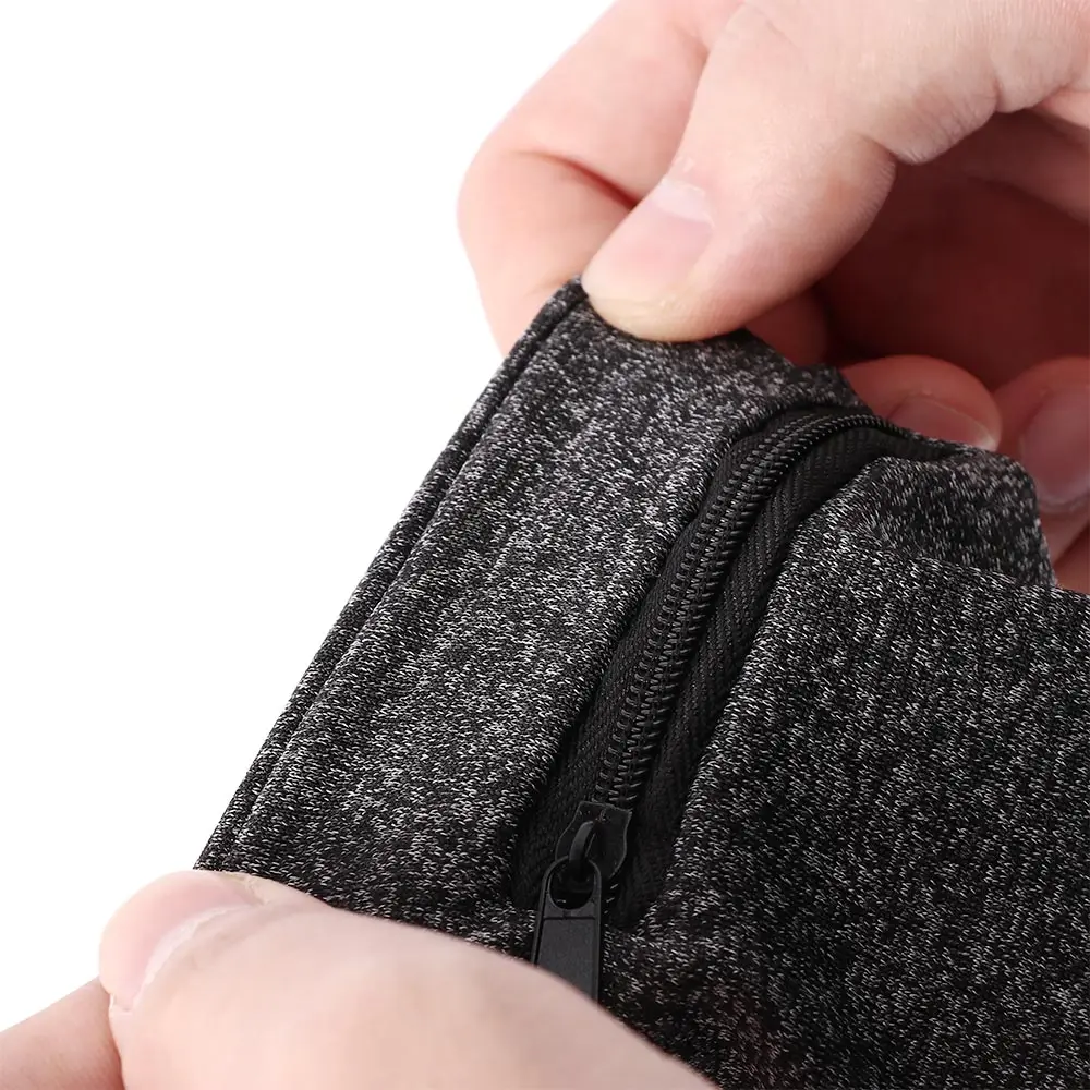 Unisex koşu el muhafızları saklama çantası koruyucu fermuar ter bandı bilek desteği bileklik ter bandı bilek cüzdan