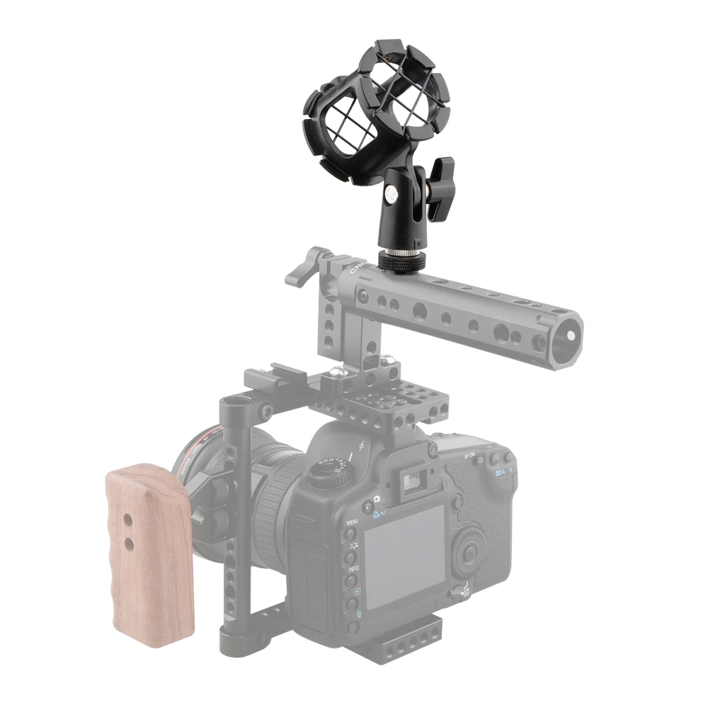 Supporto per microfono per fotocamera CAMVATE staffa di supporto per ammortizzatore a sospensione con vite filettata inferiore da 1/4 "per accessori per gabbia per fotocamera DSLR