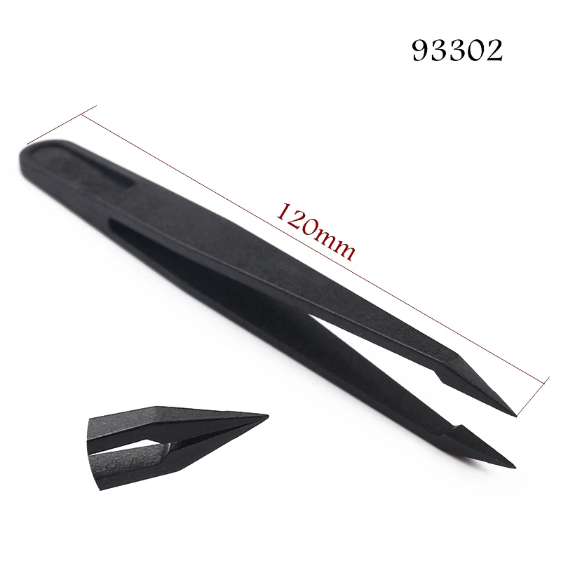 100pcs/lot Electronics Industrial Antistatic plastic Tweezers Anti-static Curved Straight Tip Phone Repair Hand Tools