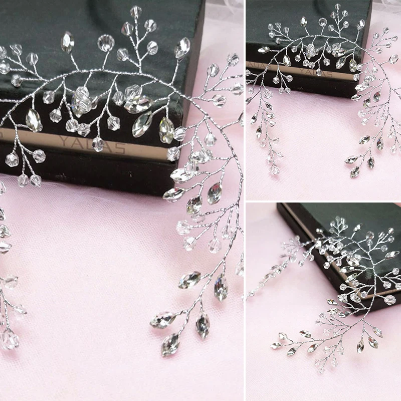 Opaski damskie biżuteria do włosów ślubne akcesoria do włosów dla kobiet Rhinestone Pearl pałąk Bride Tiara Hairbands akcesoria