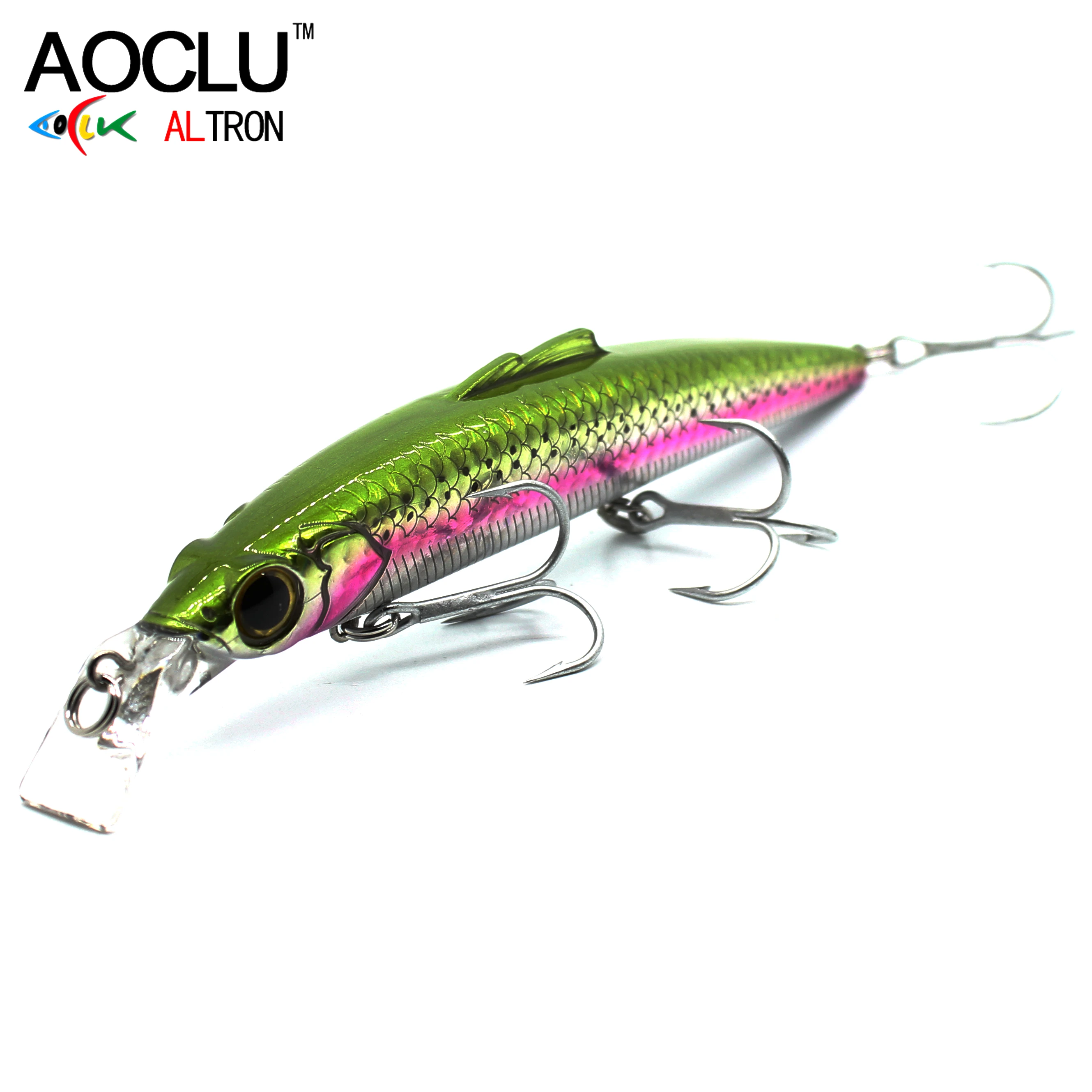 AOCLU-Hard Sinking Minnow Wobbler Crank Lure, All Class Diving Swim Depth, Big Game Fighter, Tuna Bass Killer Fish, 150mm, 27.6g