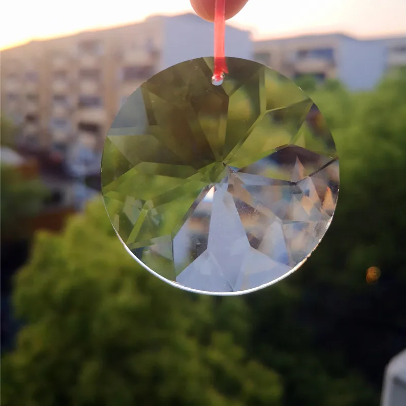 New Clear K9 Crystal Sunflower Hanging Suncatcher Dia45mm Glass Multicolor Beam Splitting Optical Experiment Instrument Ornament