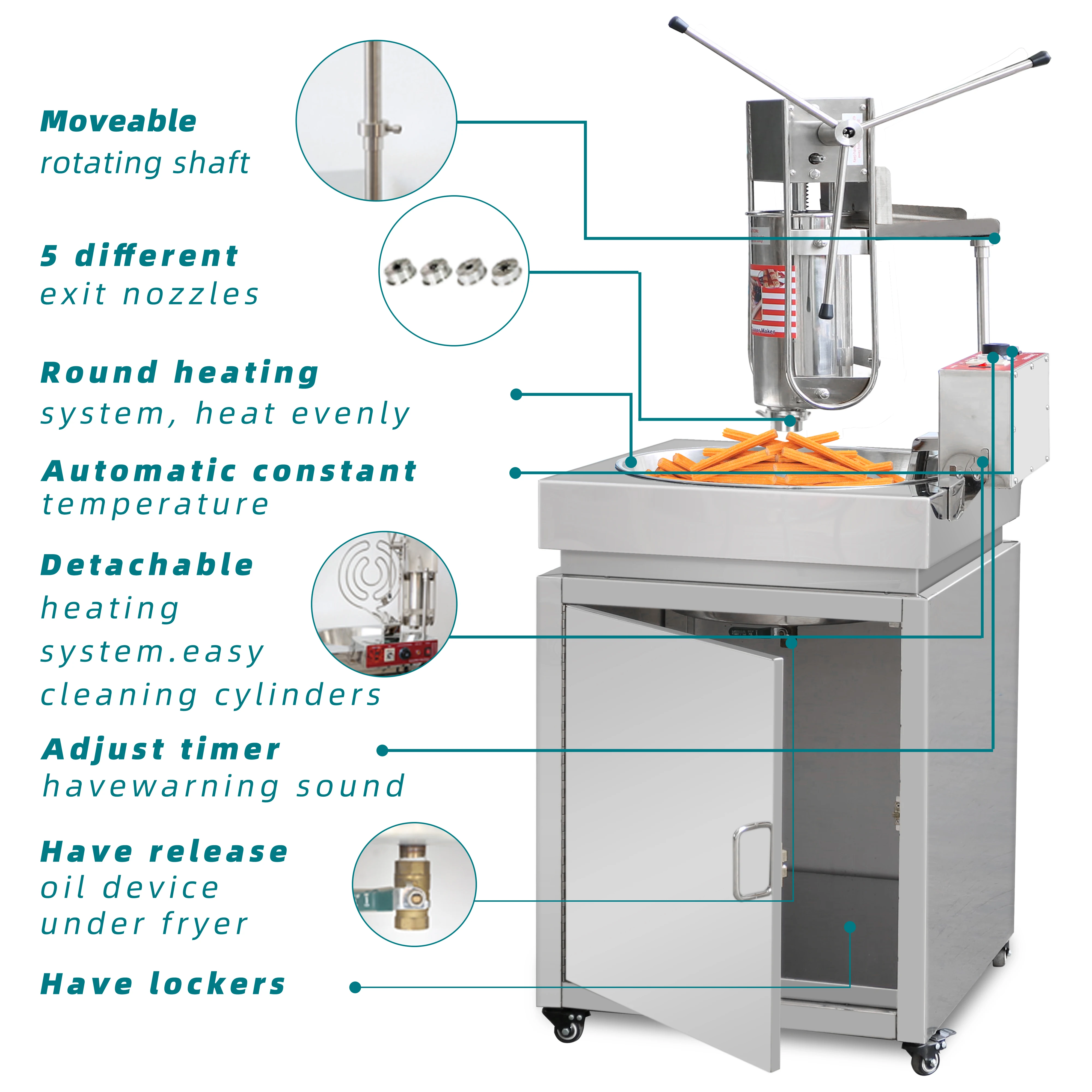 snack machines electric churros machine with deep fryer for sale