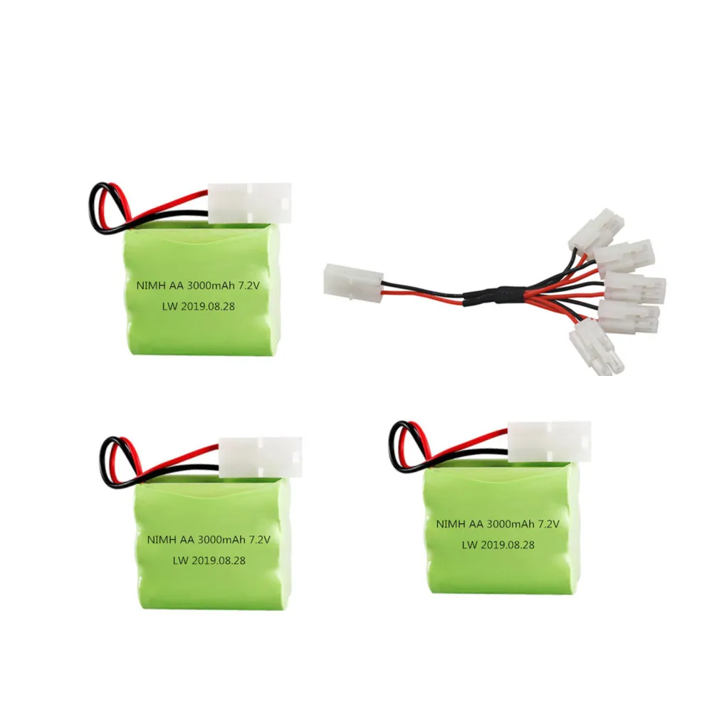 Ni-MH 7.2 v 3000mAh zestaw z ładowarką do samochodzik zdalnie sterowany zbiornik pociąg Robot łódź pistolet 5 * AA 7.2 v 2400 mAh ładowalny akumulator