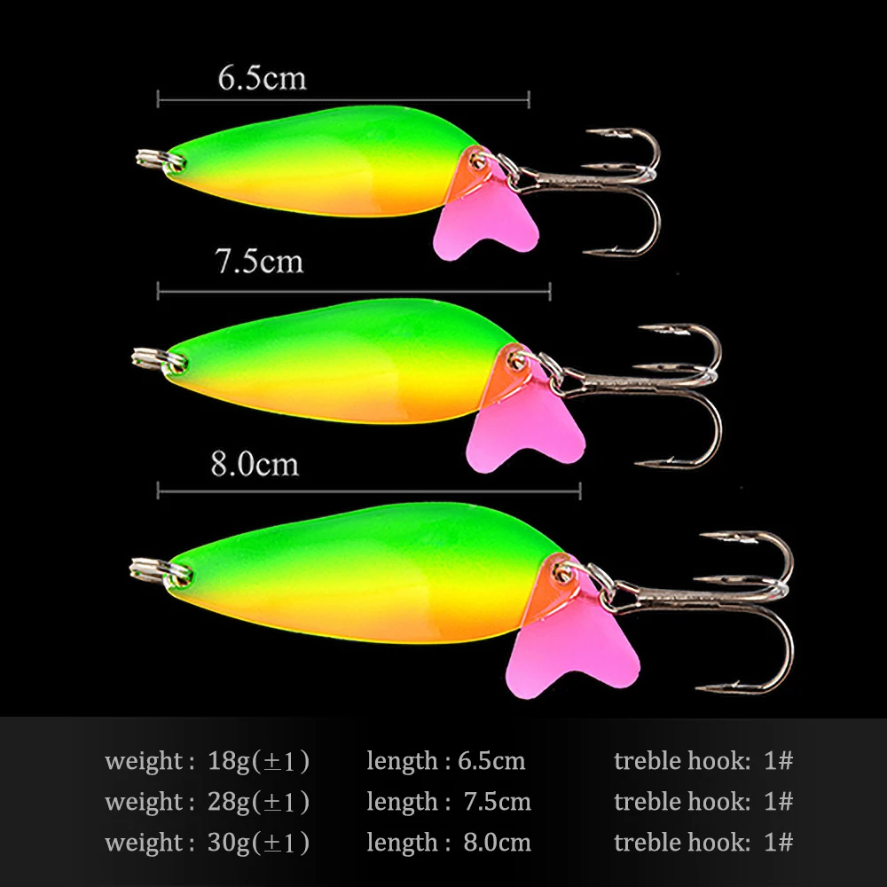 Double Metal Spoon Fishing Lure com gancho agudo, Hard isca artificial, Wobblers, Jig Spoon Lure, 18g, 28g, 30g