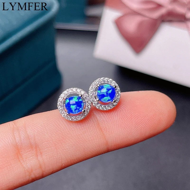 

Special new Natural Black Opal Earrings Blue Opal Earrings 925 sterling silver hot