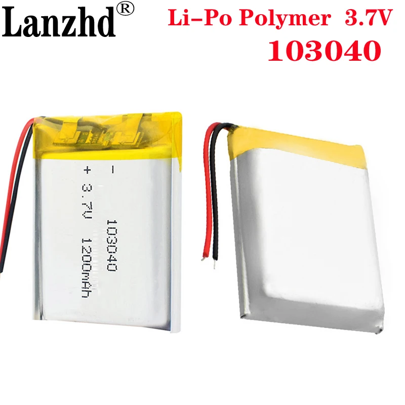 

10pcs 3.7V 1200mAh 103040 Lithium Polymer LiPo Battery For MP3 MP4 GPS PSP VR DVR DVD mobile video game Tablet Power bank