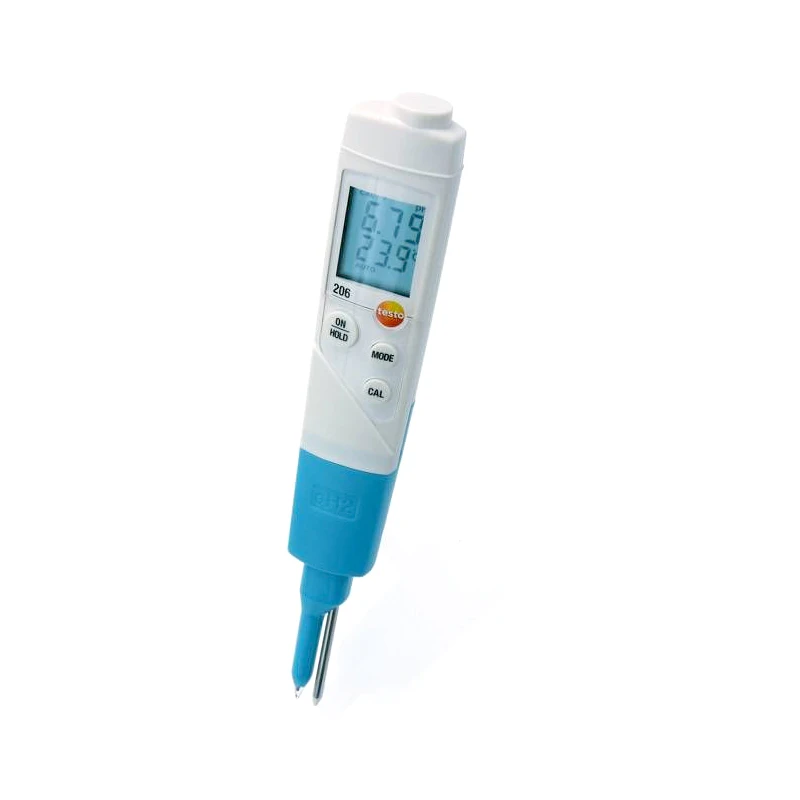 Imagem -05 - Testador de ph Digital Profissional Testo Industrial 206 Medidor para Alimentos Semi-sólidos Geleia Creme Carne Queijo Fruta Phmetro Ip68
