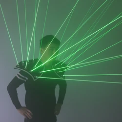 New Green Laser Suit Light Up Vest Stage Show LED Luminous Waistcoat Laser Gloves Glasses 532nm Green Laser Jacket