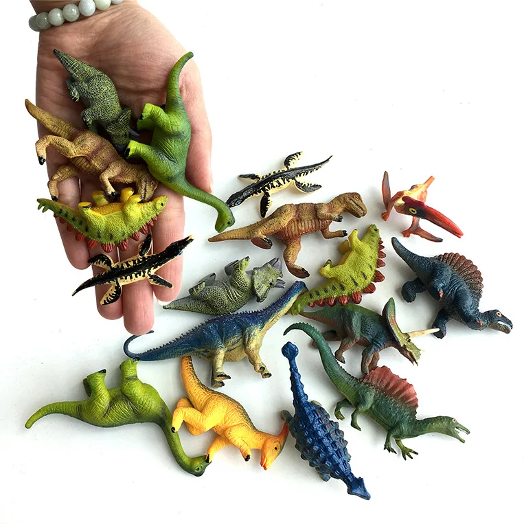 

Mini dinosaur portable solid cute small toys environmental protection plastic children's model color high quality