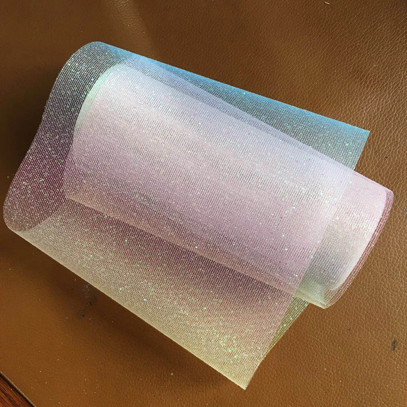 Hot 15cm (9 Meter/lot) Bling Bling Rainbow Sequin Chiffon Organza Ribbon DIY Handmade Materials Wedding Party Gift Wrap Supplies