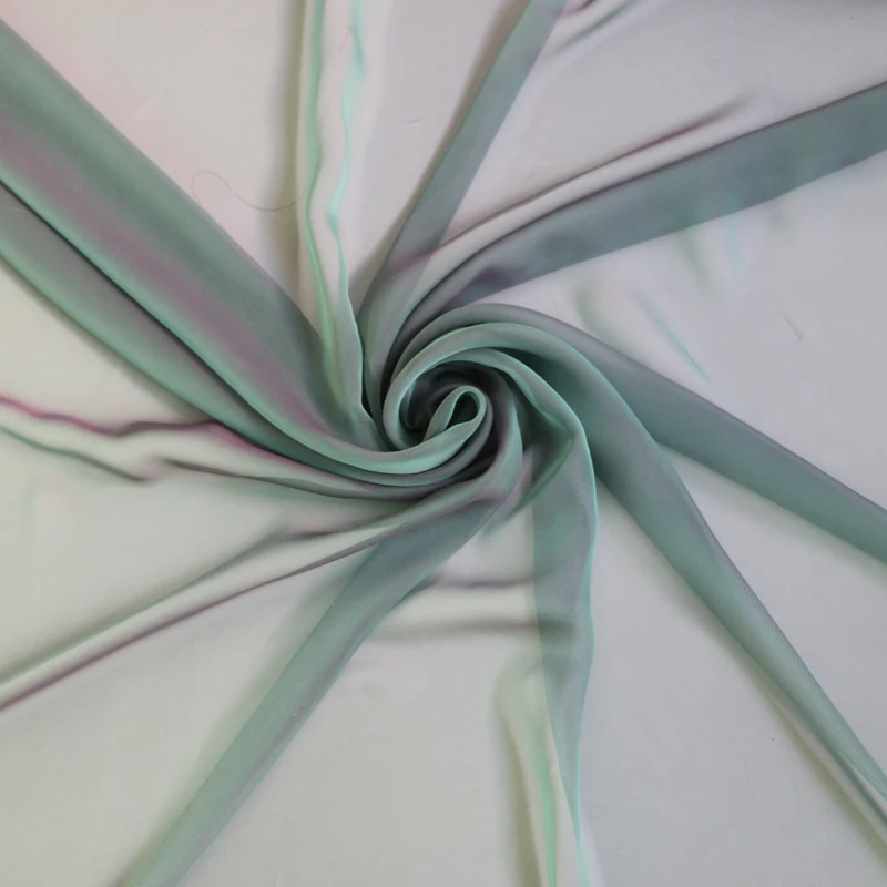 100cm*148cm Superdünner Zweifarbiger Chiffon-Gaze-Stoff, Weicher Tanz- und Brautstoff mit Schattierung – Detail 4