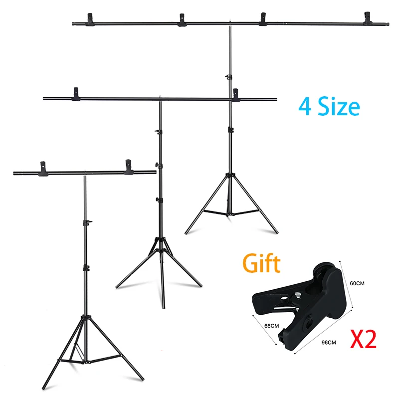 SH Photography T-Shape Backdrop Background Stand Frame Support System Kit For Photo Studio Video Chroma Key The Bar With Stand