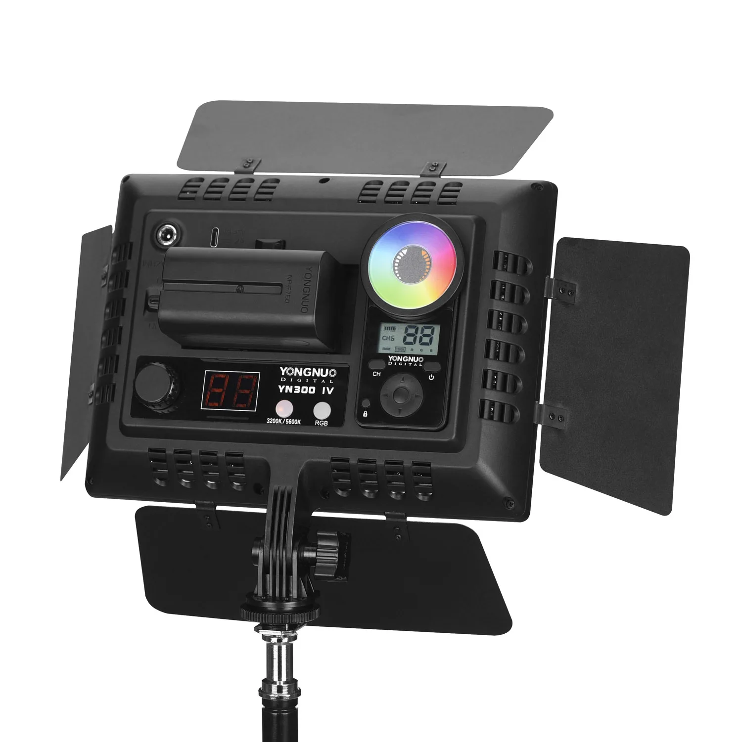 Yongnuo YN300 IV YN-300 IV RGB LED Video Light 3200k-5600K RGB Full-Color Camera Photo Lighting for Studio Video With AC Adapter