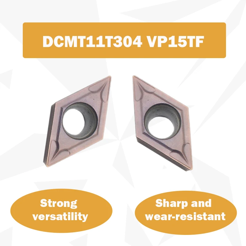 Твердосплавные пластины DCMT11T304 VP15TF для токарного станка, лезвие DCMT11T304 для токарного станка с ЧПУ, аксессуары для режущего инструмента, 10 шт.
