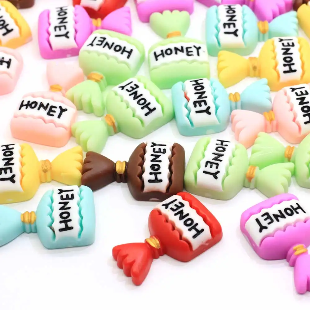 Kawaii Sweet Honey Milk Candy Resin Flatback Cabochons Miniature Food DIY Scrapbooking Embellishment Craft