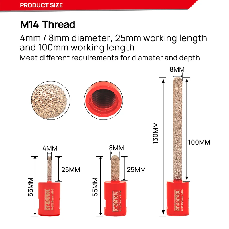 2 bocados de dedo da remoção do tijolo do raking do almofariz da trituração do diamante dos pces 4mm/8mm para o granito cerâmico do mármore da telha