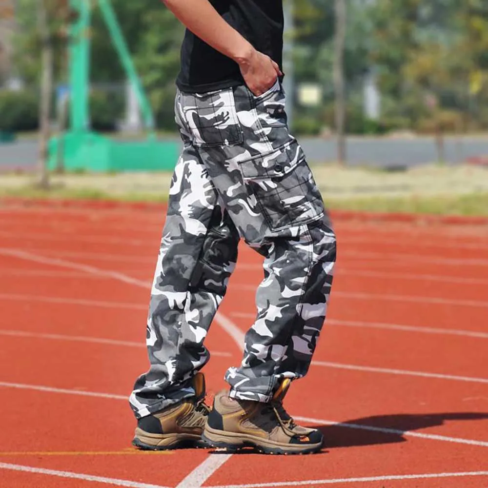 Loose Camouflage Men's Workwear Pants, Casual  Style, Multi Pocket Street Clothing, Outdoor Jogging Clothing