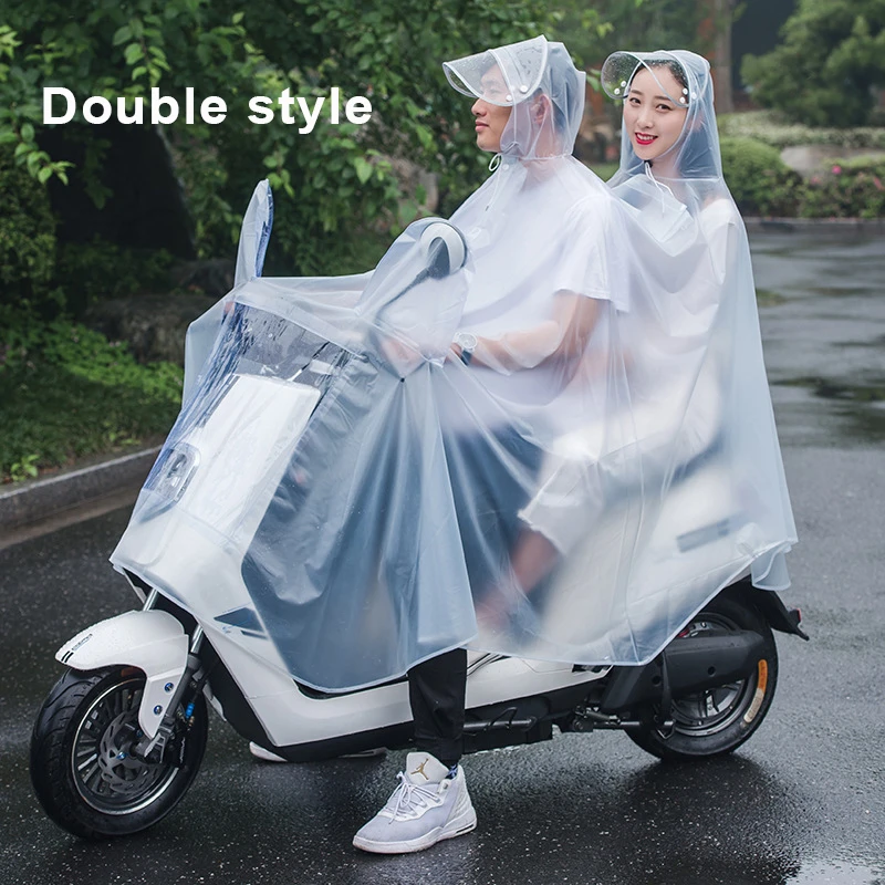 Transparent Bicycle Motorcycle Raincoat Windproof Chubasquero Moto Rain Poncho Impermeable Clear Raincoat Single Double Raingear