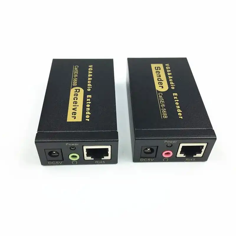 VGA extender UTP VGA AV extender repeater mit audio durch cat5e/6 kabel bis zu 100M mit audio power adapter