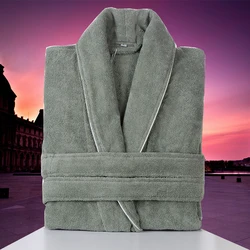 Men's Luxury Bathrobe, 100% Cotton, Long Bath Robe, Kimono Bathrobe, Male Dressing Gown, Sleepwear for Lovers