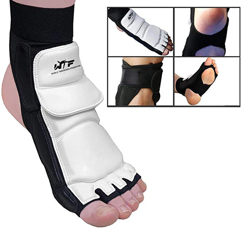 Taekwondo Equipment White Ankle Protector Martial arts Karate Sparring Boxing Foot Gloves Socks Protector Guard Gear Adult Kids