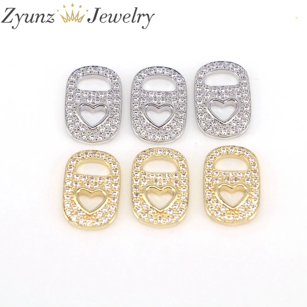 

20PCS, Crystal Zircon Soda cap two holes charm pendant attachment, fashion trendy jewelry findings