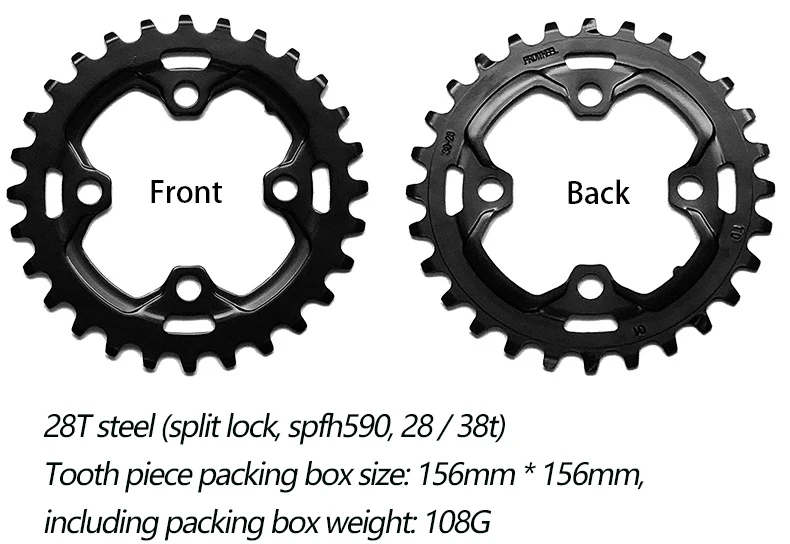 PROWHEEL MTB Kettenblatt 104/64BCD Doppelkettenblätter 26T 28T 36T 38T Mountainbike-Kettenblatt 10S/11S Kompatibel MTB Kurbelgarnitur – Detail 4