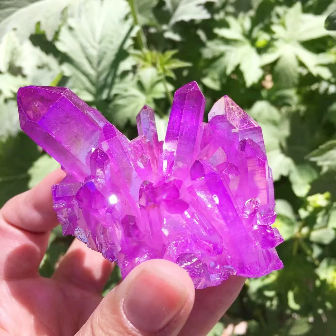 100-120g Natural crystal quartz Rare beautiful flame aura quartz crystal cluster Ore Mineral Healing Specimens