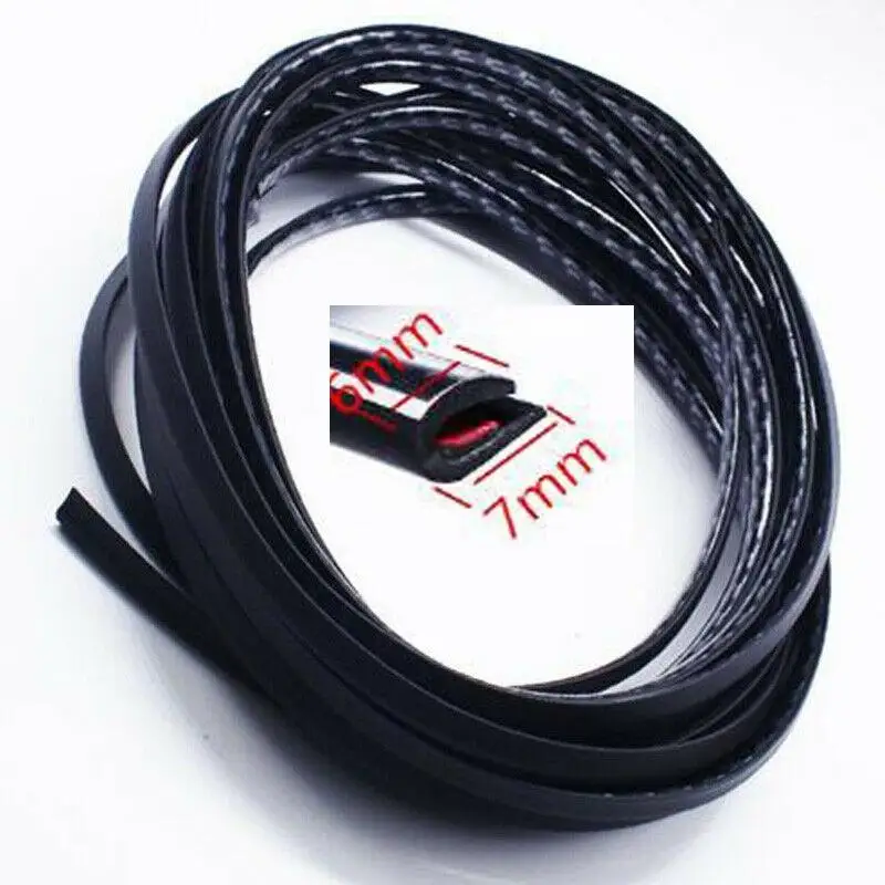 Moldura Universal de fibra de carbono para puerta de coche, Protector de goma para arañazos, tira de borde, embellecedor, accesorios de decoración de estilo automático, 5m