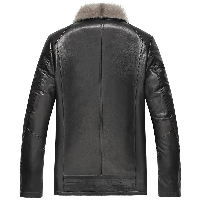 Genuine Leather Jacket Men Natural Mink Fur Coat Winter Jacket Men Luxury Cow Leather Jackets Chaqueta LSY069068 MY2444